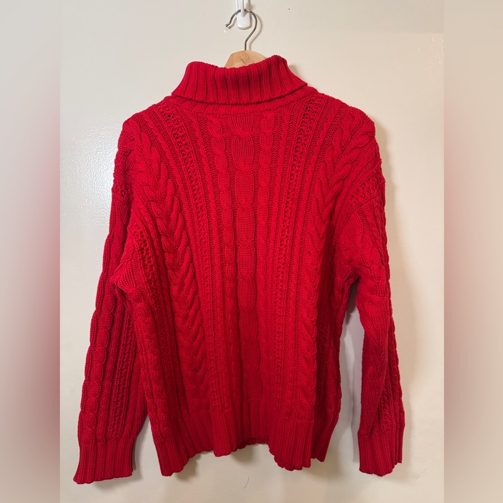 Vintage 1990’s Gap Cable knit Red Turtleneck Sweater